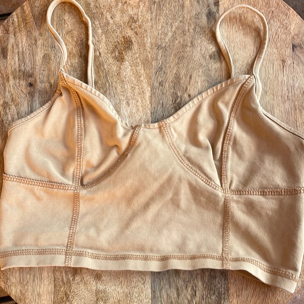 Crop tank small. Tan. Super cute